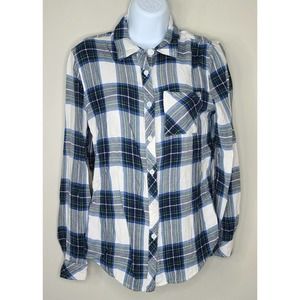 Peyton Jensen Plaid Button Down shirt xs